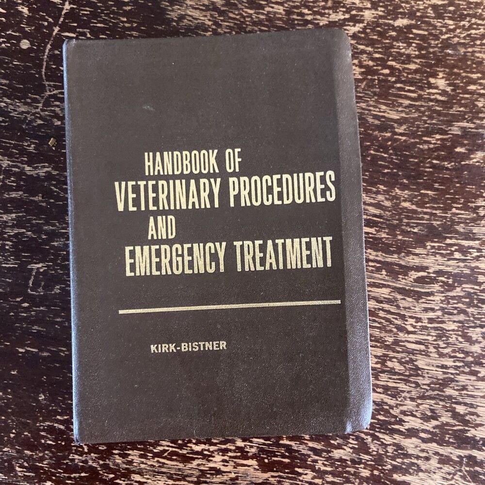 Handbook Veterinary Procedures Emergency Treatment Kirk Bistner 1981 Vinyl Cover
